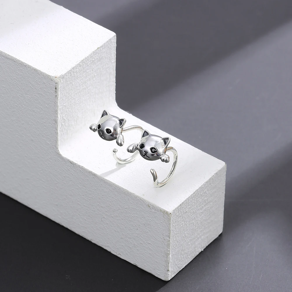 

GOMAYA Genuine 925 Sterling Silver Minimalist Cute Tail Stud Earrings For Women Animal Anniversary Fine Jewelry New Arrival