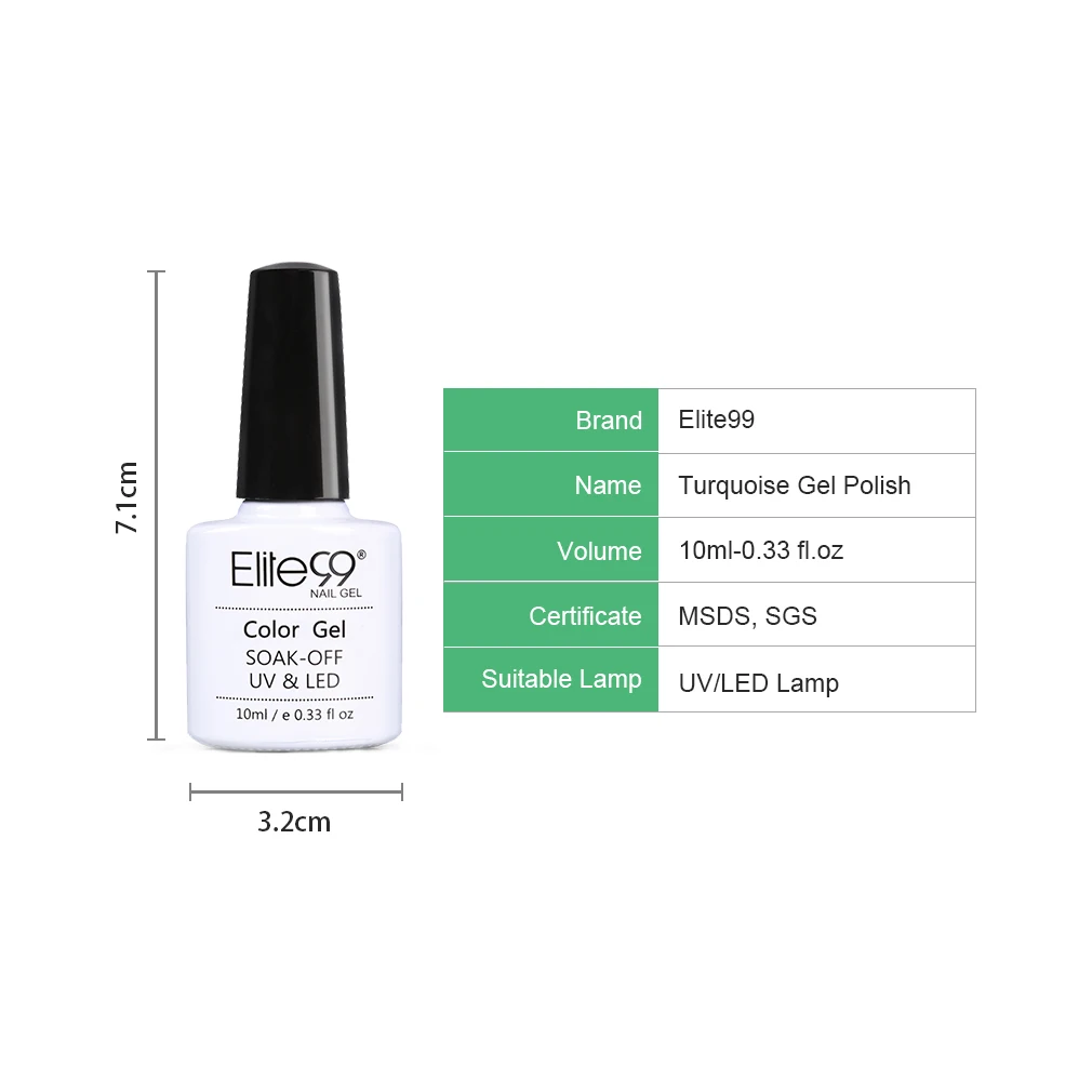 

Elite99 10ml Light Green Color Gel Nail Polish Vernis Semi Permanent Hybrid Varnish Soak Off Nail Art Gel Lacquer For Manicure