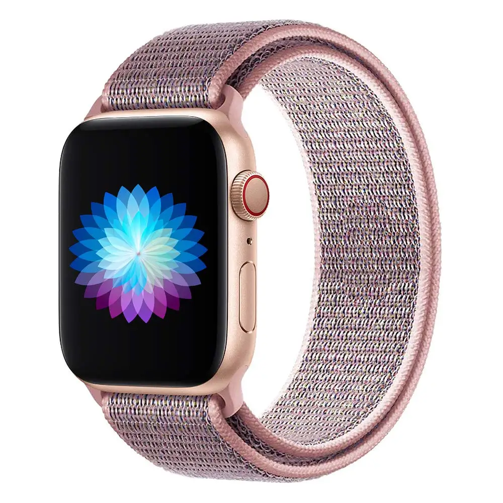 Ремешок для наручных часов Apple Watch 4 серии 3/2/1 38 мм 42 мм мягкий нейлон дышащий сменный ремешок Спортивные петли для наручных часов iwatch серии 4 40 мм 44 мм