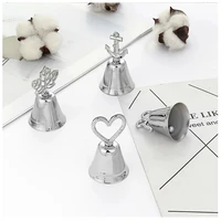 10 pcs kissing bell silver gold color bell place card holderphoto holder for wedding table decoration supplies favors gift