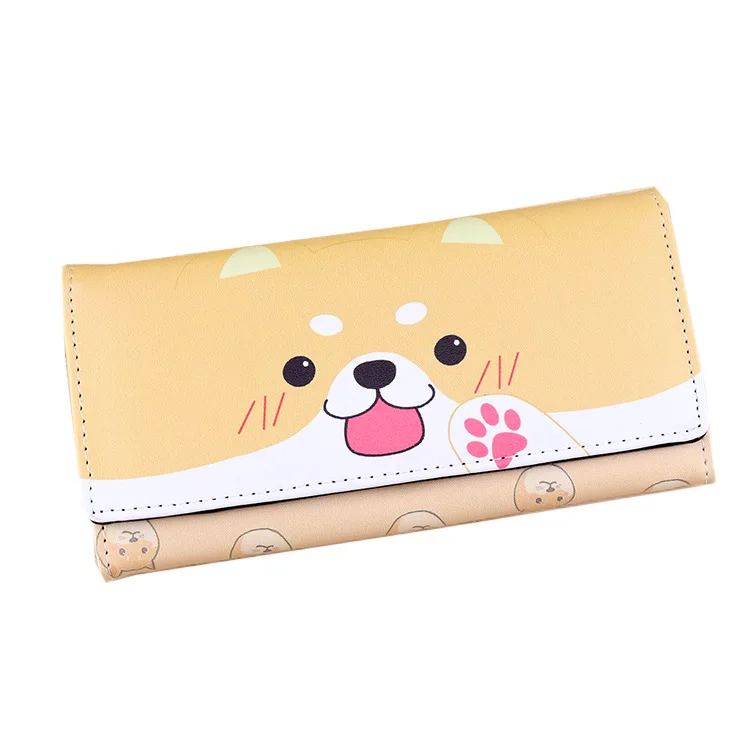 

Женский кошелек из искусственной кожи с милыми мультяшными животными кошками и собаками, Длинный кошелек для студентов, кошелек с принтом д...