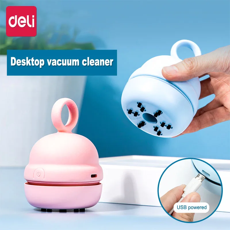 

Deli Mini Desktop Cleaner Student Electric Cleaning Eraser Paper Pencil Scraps Vacuum Cleaner For School Classroom Office Home