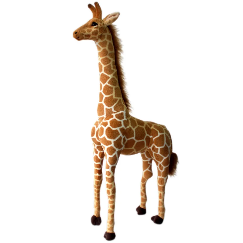 Animales de peluche grandes realistas para ni&ntilde;os, juguetes de jirafa de pie, almohada de decoraci&oacute;n Kwaii de simulaci&oacute;n gigante, regalos de cumplea&ntilde;os-0
