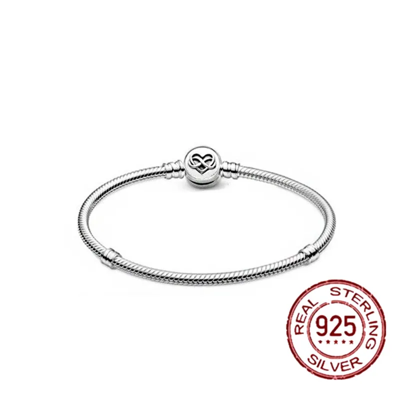 

New Original Charm Bracelet Silver Color Alloy Snake Chain Basic Bracelets For Fashion Women Bead DIY Jewelry Dropship