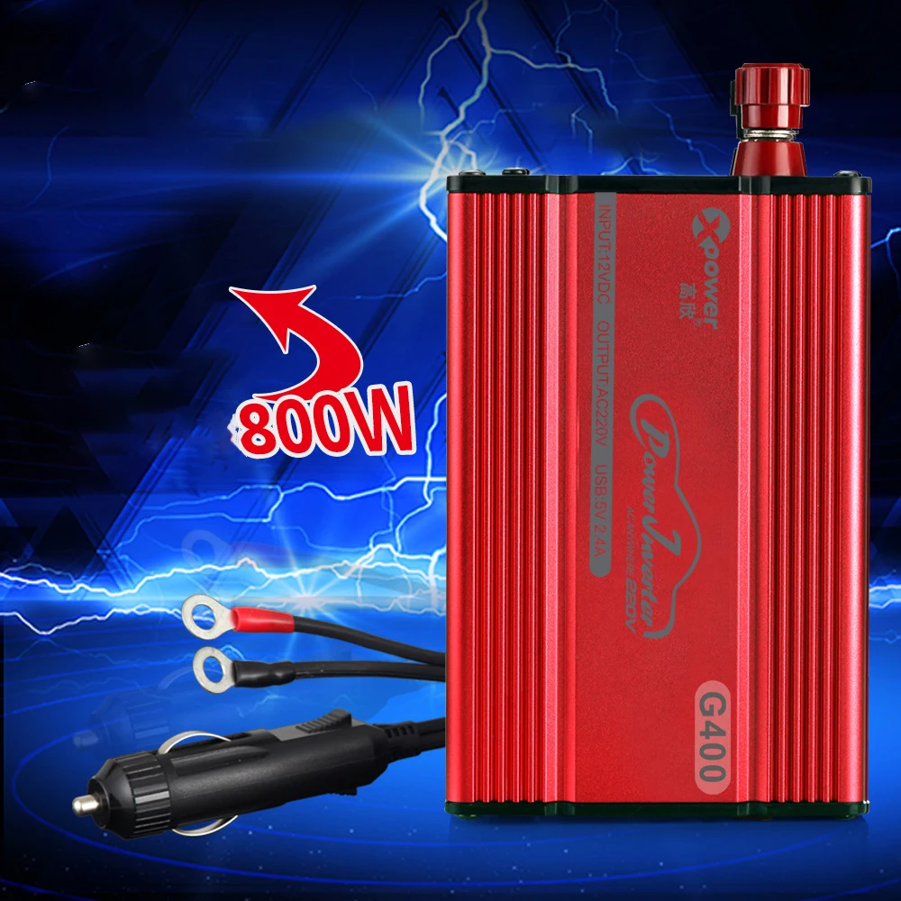 400 Вт + USB 2 1 а автомобильный инвертор 12 В до 220 преобразователь питания