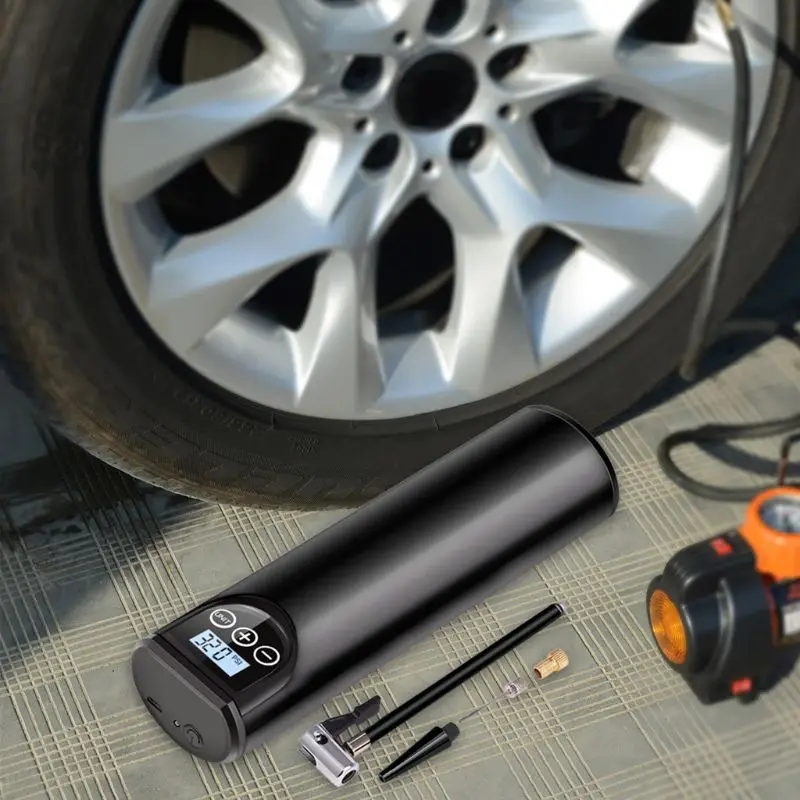 Comprar Inflador Eléctrico Portátil Multipropósito, Pantalla LCD Recargable Por USB, Bomba De Aire Para Neumáticos, Compresor De Aire Con Luz LED Para Bicicleta Y Coche.