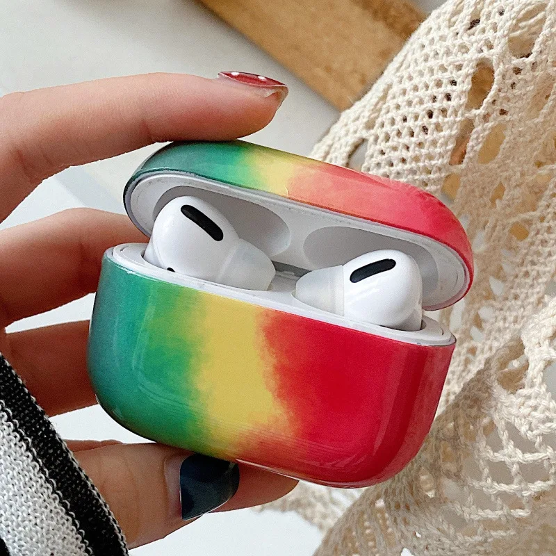 

Gradient Cute Earphone Cases For Apple AirPods Pro 3 Candy Colorful Cover Air Pods 2 1 3 Protection Luxury Hard PC Fashion Boite