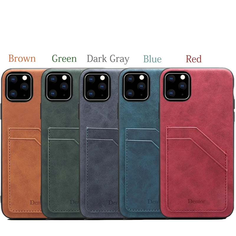 Чехол для телефона с подставкой и держателем карт Apple iPhone 11 Pro Max роскошный кожаный