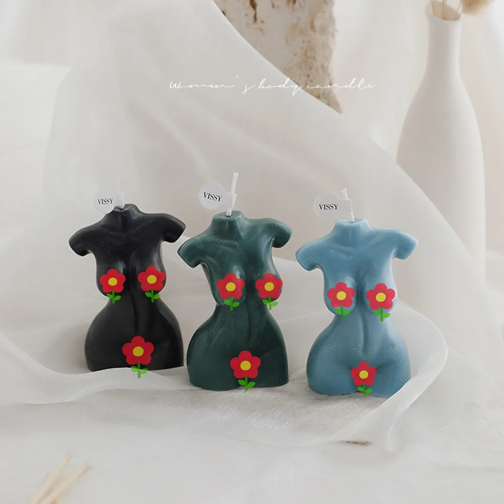 

New Semi-Nude Body Candle Modern Art Style Interior Home Decorative Aromatherapy Crafts With Carton Thin Woman Candle Paraffin