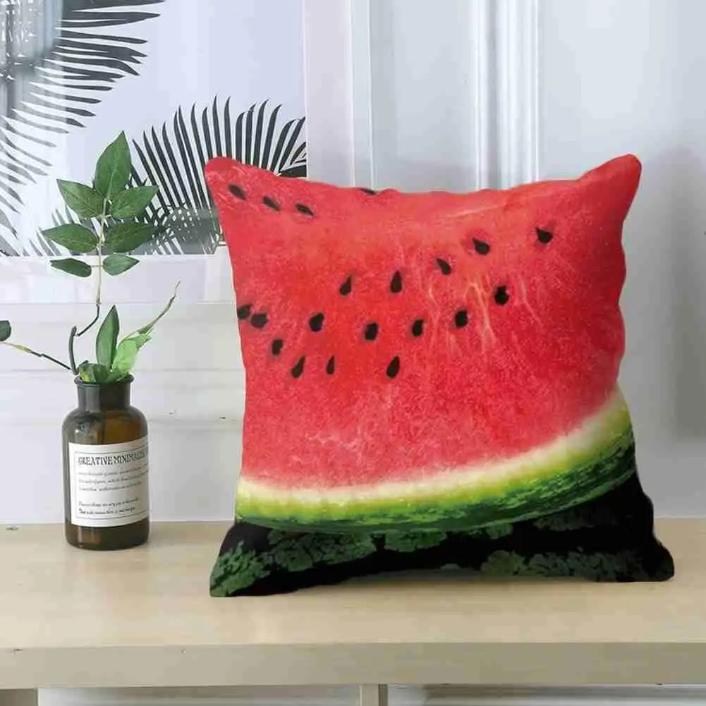 

Watermelon Decorative Cushion Cover Fruits Pattern Decor Living For Sofa Home 45x45cm Bed Room Pillowcase U1E7