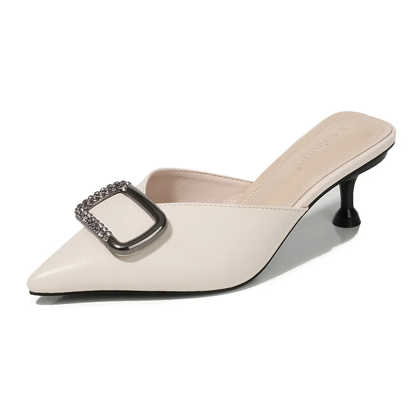 

Slippers Casual Shoes Cover Toe Slides Thin Heels Heeled Mules Slipers Women Med Jelly Flip Flops Luxury High Soft 2021 Glitter