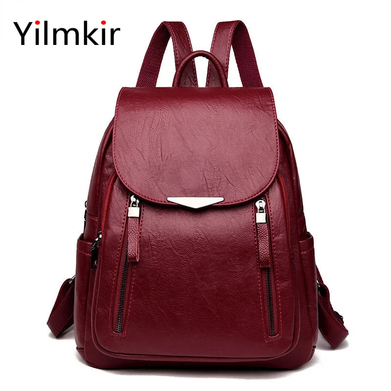 

Роскошный Универсальный женский рюкзак из ПУ кожи, удобная вместительная простая многофункциональная модная популярная элегантная ранец ...