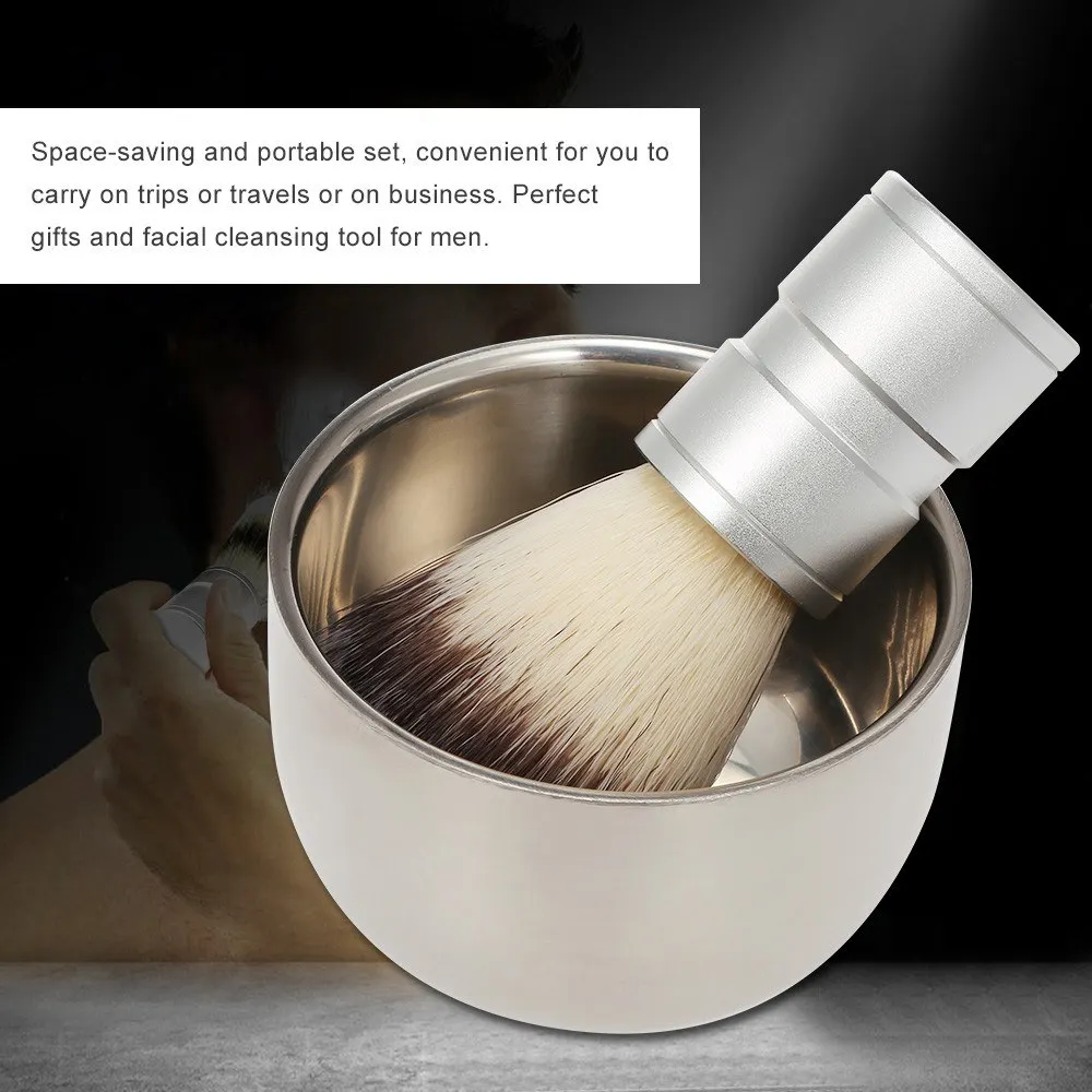

Men's Shaving Brush with Soap Bowl Cream Mug Barber Salon Men Facial Beard Cleaning Tools Set