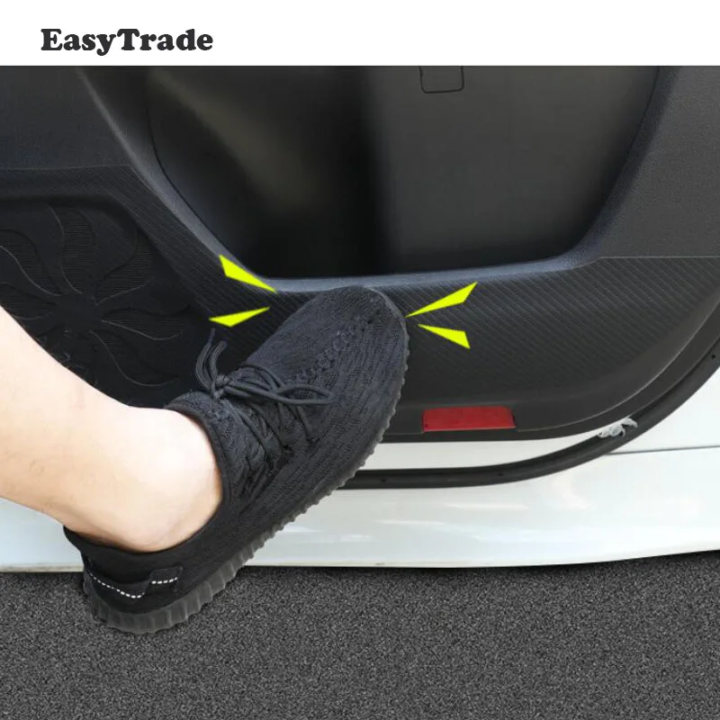 Carbon Fiber 4pcs Для Volkswagen VW POLO, аксессуары для межкомнатной двери автомобиля, анти-ударная накладка, анти-Грязная накладка 5D, наклейка из углеродного волокна для защиты двери - Название цвета: Carbon Fiber 4pcs