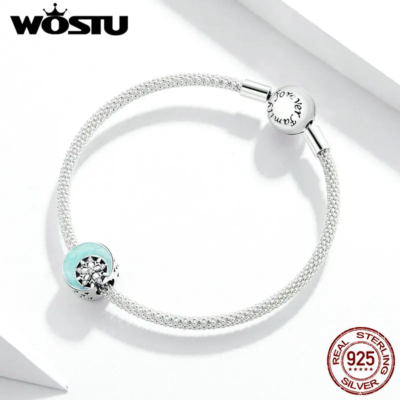 Подвеска для браслета из серебра в виде снега и лунного света | Украшения