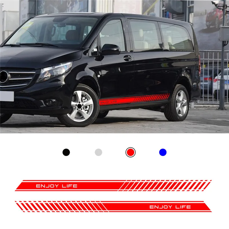 Для Mercedes Vito Racing боковые полосы наклейки для эмблем виниловые графические виниловые 1 пара(L+ R