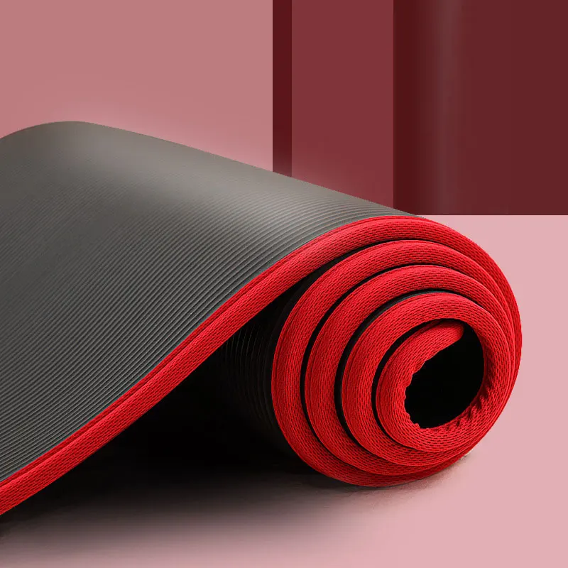 

New 10mm Thickened Non-slip 183cmX61cm Yoga Mat NBR Fitness Gym Mats Sports Cushion Gymnastic Pilates Pads With Yoga Bag & Strap