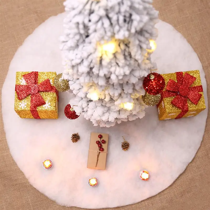 60 см Рождественская елка плюшевая юбка чистая белая для рождественского декора