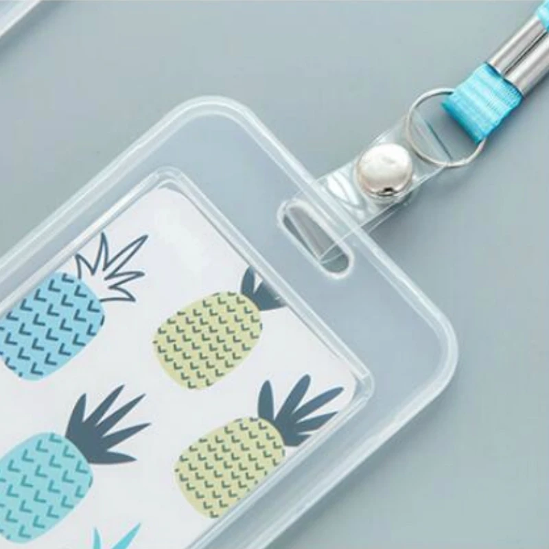 

2pcs Random Pattern PVC Transparent Work Card Holder ID Credit Bank Card Holder Staff Employee's Card Case Students Bus Sleeve