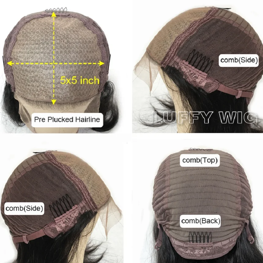 Бразильские волнистые волосы Шёлковые подкладки парик Синтетические на кружеве