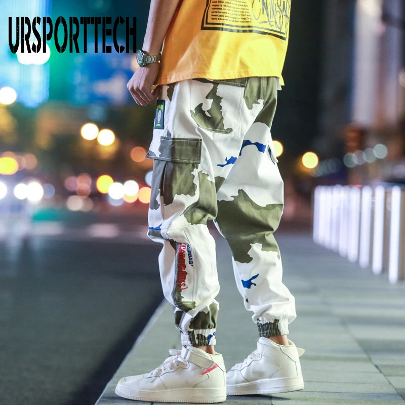 

Cargo Pants Plus Size 5XL Hip Hip Streetwear Mens Camouflage Joggers Pants 2020 Men Cotton Trousers Elastic Waist Harem Pant Men