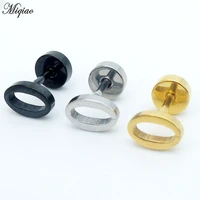 miqiao 1 pcs new stainless steel plating earrings hypoallergenic japanese and korean simple 0 shaped earrings earrings