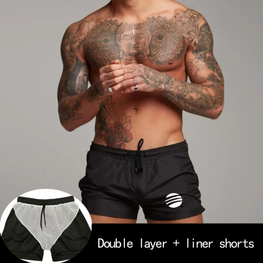 Новинка 2020 летние модные шорты для бега мужские спортивные фитнеса