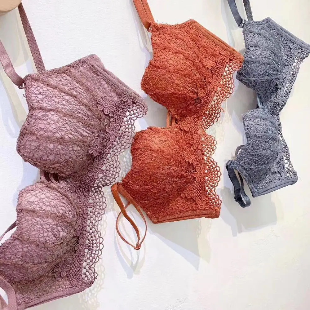 Женский бюстгальтер пуш-ап без стального кольца с вышивкой | Женская одежда