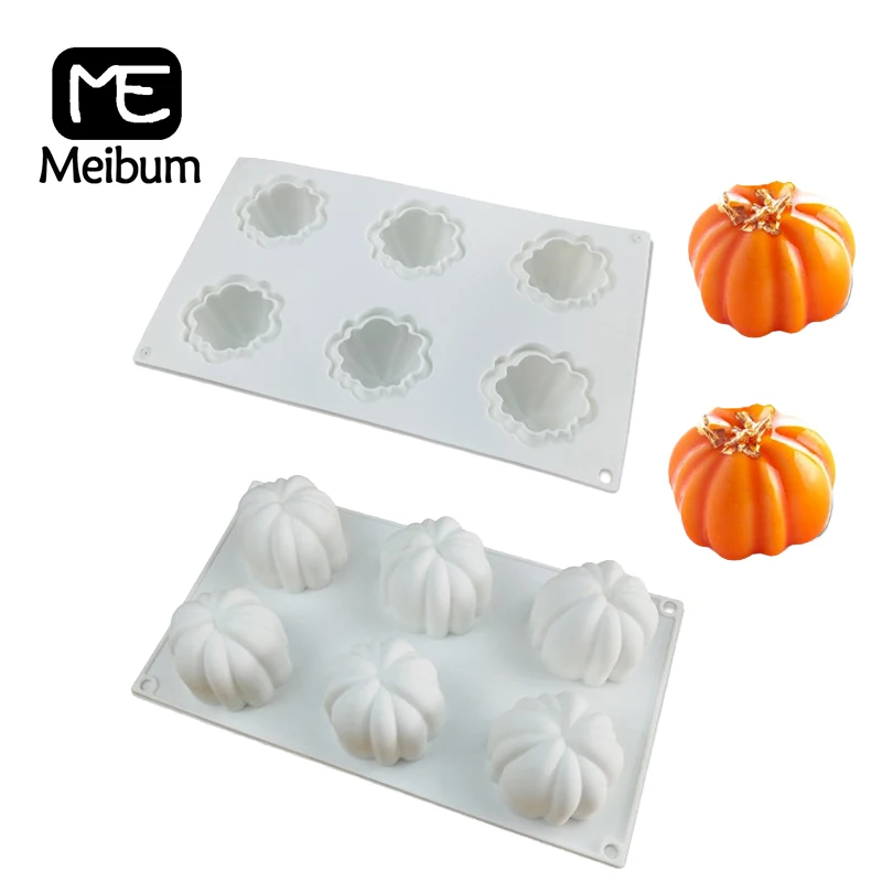 Силиконовая форма для маффинов 6 ячеек в форме тыквы| |