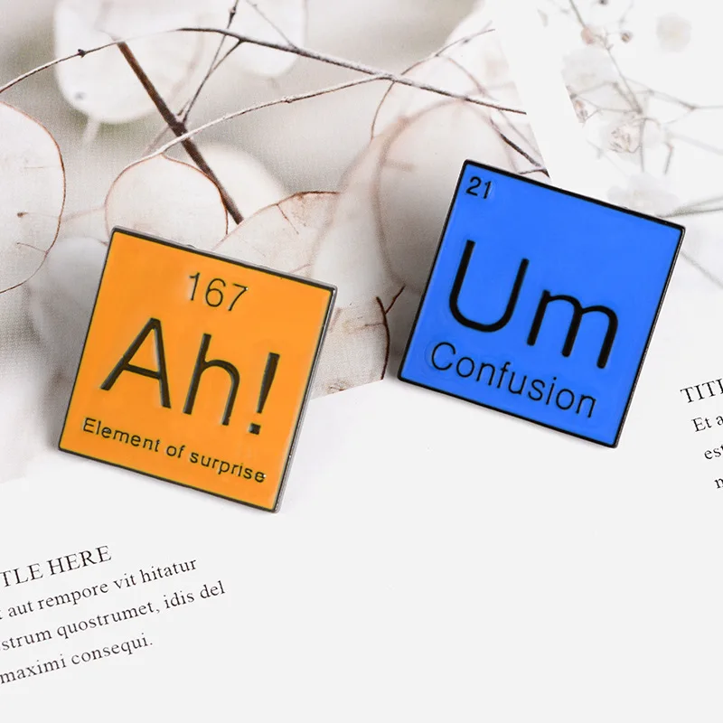 Ах Ум Металлический Эмальный Брошь С Таблицей Менделеева Креативный Модный Значок Лаборатории Личностный Стильный Костюмный Рюкзаковый Украшение Подарок.