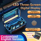 TWS наушники с Bluetooth 5,0, 2200 мАч, зарядная станция, беспроводные наушники 9D, спортивные водонепроницаемые наушники, гарнитура с микрофоном