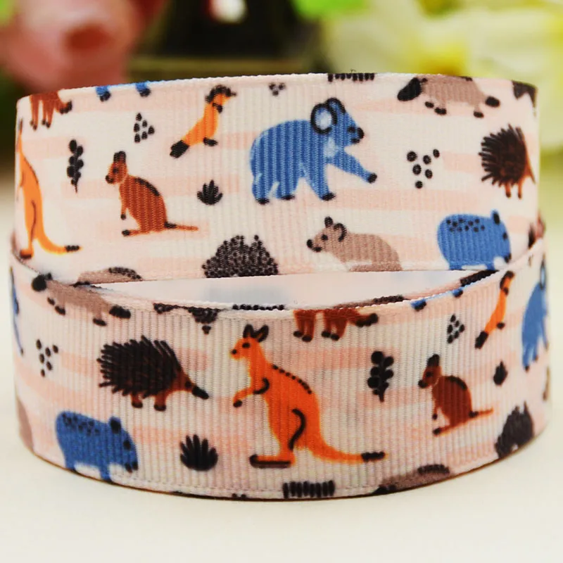 

22mm 25mm 38mm 75mm Animal Cartoon pattern printed Grosgrain Ribbon party decoration 10 Yards X-04069