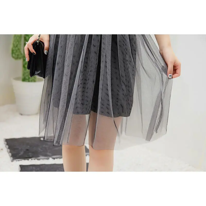 

Short Dress Women Summer Vestidos Mujer Mesh 2020 New A Line Mini Dresses Female Elegant Shirt + Sling Two Piece Set Fashion