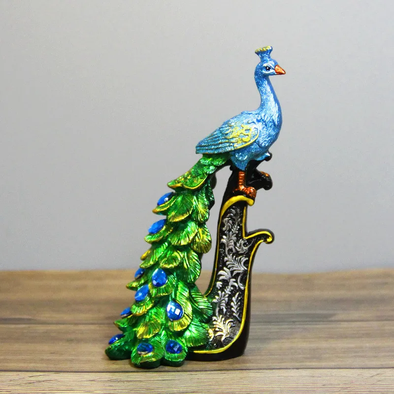 Статуэтка павлина из натуральной смолы в европейском стиле украшение для дома