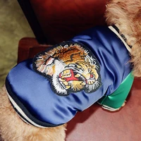 fashion pet jacket head print medium sized small dog clothes two legs autumn and winter season teddy chihuahua puppy clothes