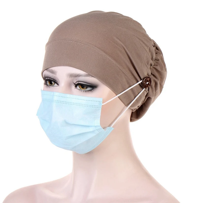 

Headscarf Button Headscarf For Nurse Women Men's Yoga Exercise