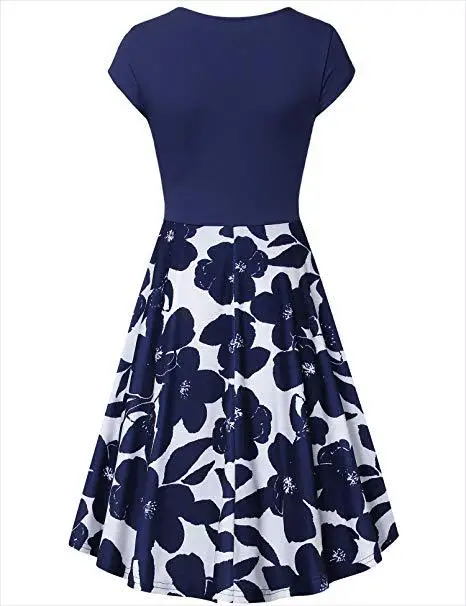 Летнее платье женское элегантное с коротким рукавом платья перекрестными