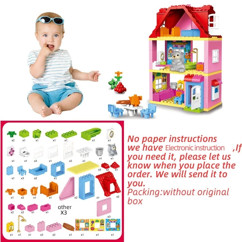 Замок Снежный из кубиков набор кирпичей для девочек принцесс семейный дом