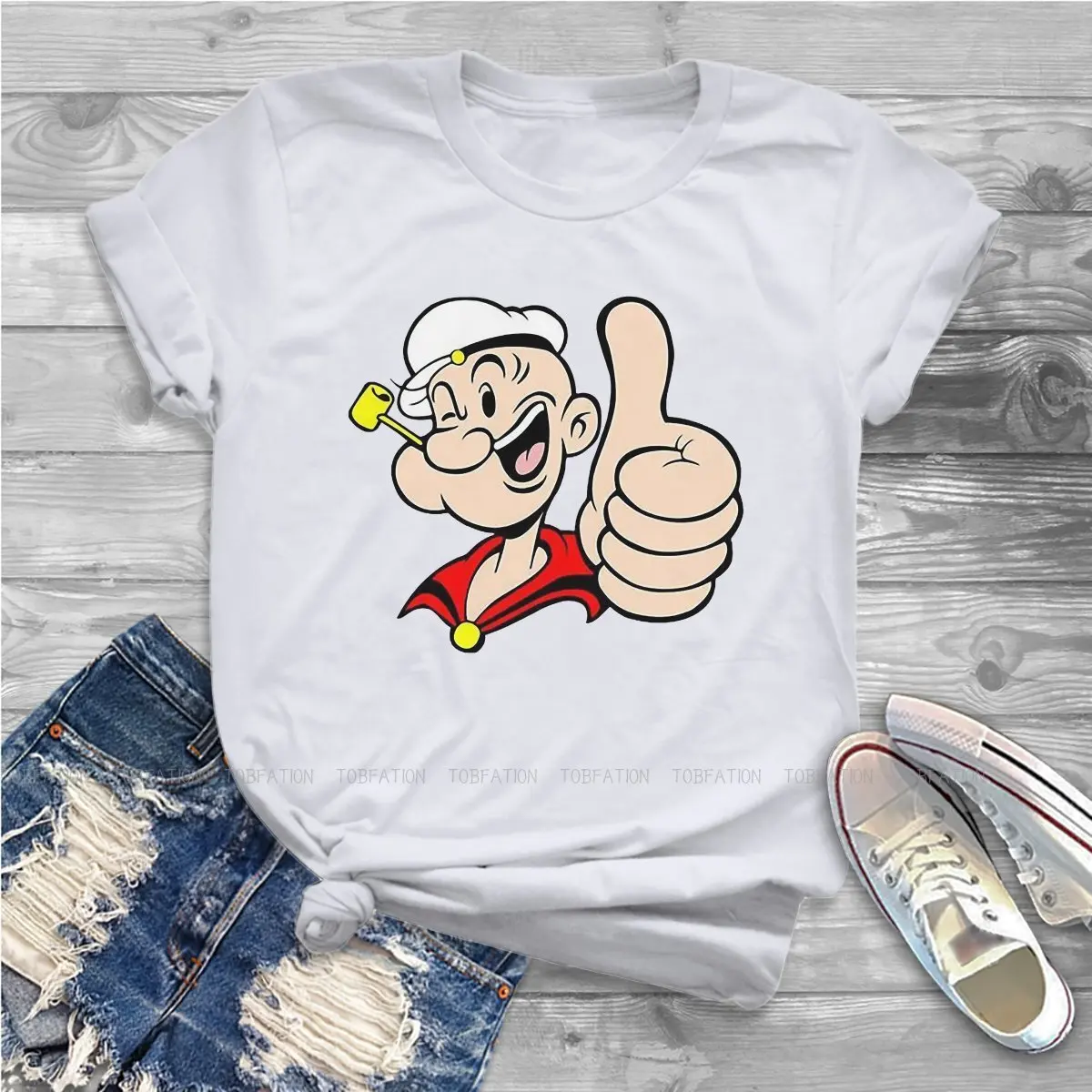 

Art Female Shirts Popeye the Sailor Man Manga Big size Vintage Women Clothing Harajuku Casual Feminine Blusas