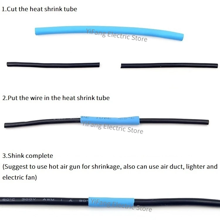 Heat Shrink Tube 7mm 8mm 9mm 10mm 11mm 12mm 13mm 14mm 15mm 2:1 Shrinkage Ratio Polyolefin Insulate Wire Wrap Repair Cable Sleeve |