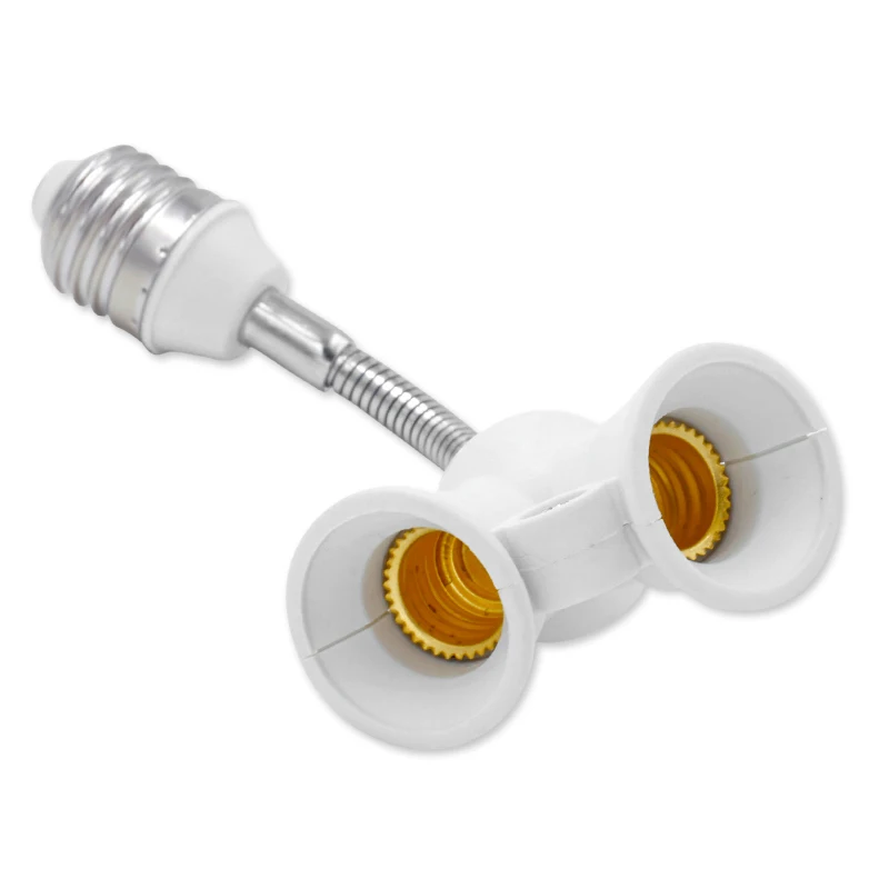 

Flexible E27/B22 to 2E27 Lamp Holder Converter Switch Adapter Hose 10cm Length Extension LED Bulb Adapter Socket Base