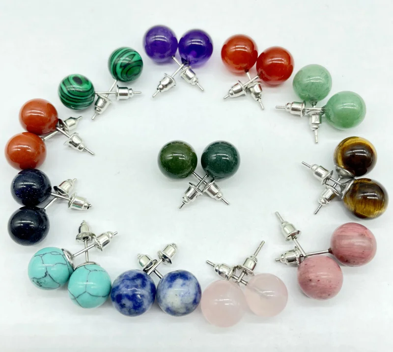 2 шт. женские серьги-гвоздики с натуральным камнем | Украшения и аксессуары