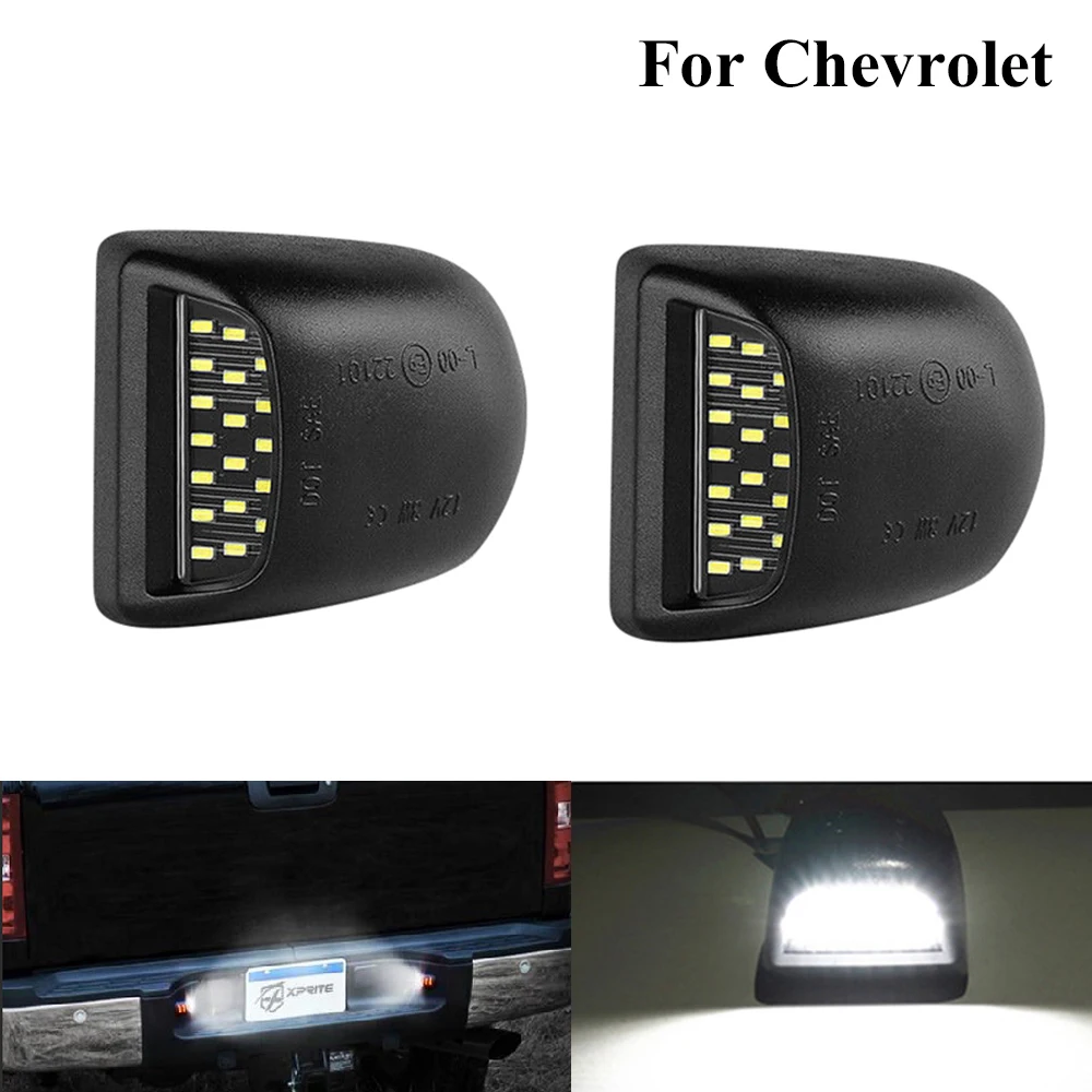 

2 pcs LED Car Number License Plate Lights Lamp Tail Light for Chevrolet Silverado 1500 1500HD 2500 2500HD 3500 Suburban Traverse