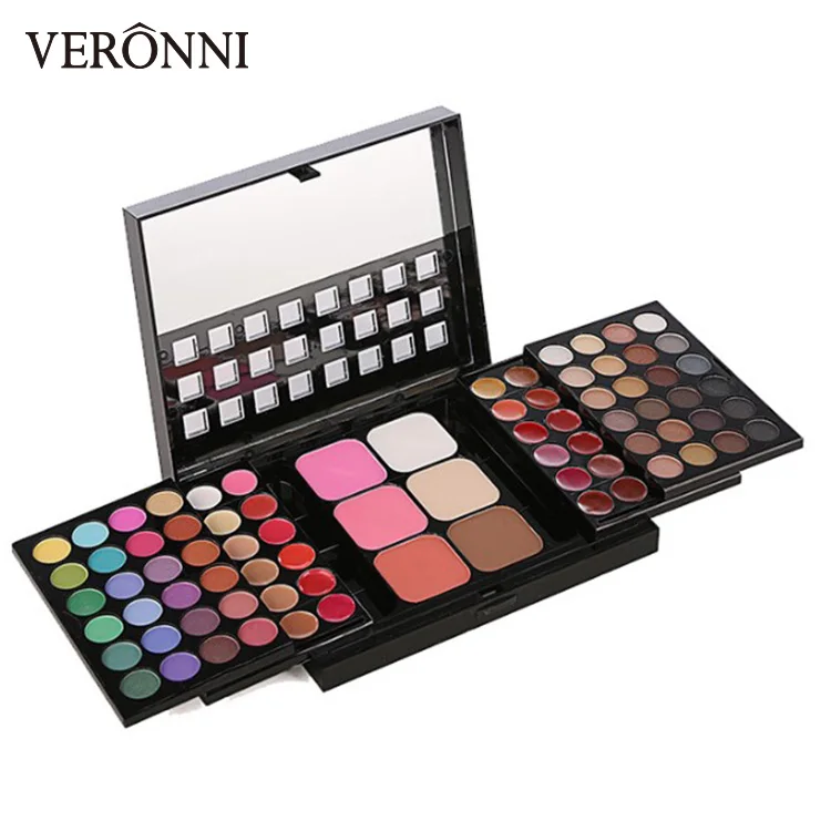78 Color Make up Kit VERONNI Fashion 78 цветов, палитра теней для век, набор 48 теней для век+ 18 блесков для губ+ 2 Румяна+ 2 контура+ 7 консилеров, набор косметики - Цвет: 78 Color Make up Kit