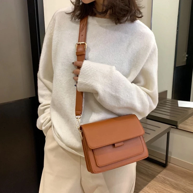 

Linwo Fashion Brand Women's Small Crossbody Lightweight PU Leather Messenger Flap Handbag Purse Summer Travel Bag for Female