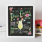 Набор для вышивания крестиком PINA COLADA, черная холщовая хлопковая нить, 18 карат, 14 карат, 11 карат, наборы для вышивания сделай сам