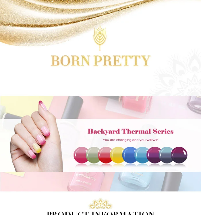 BORN PRETTY 6 мл термальный лак для ногтей, меняющий цвет, лак для ногтей, волшебный эффект, цветной маникюр, дизайн