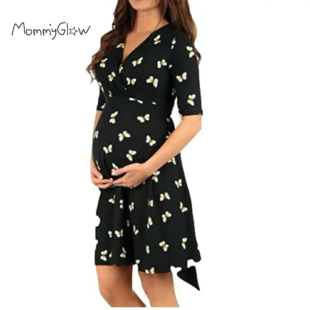 Сексуальное летнее платье трапеция для беременных женщин шикарная Женская