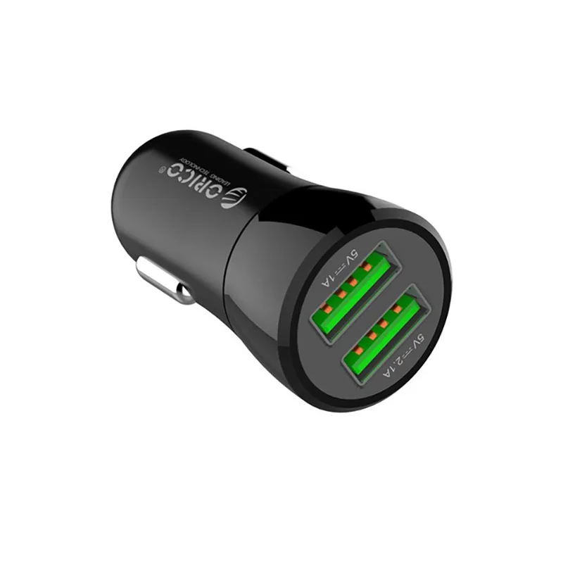 Black ORICO Портативный двойной USB Автомобильное зарядное устройство USB 2.4A 12 Вт прикуриватель разветвитель устройство быстрой зарядки для Iphone samsung Xiaomi - Цвет: Black