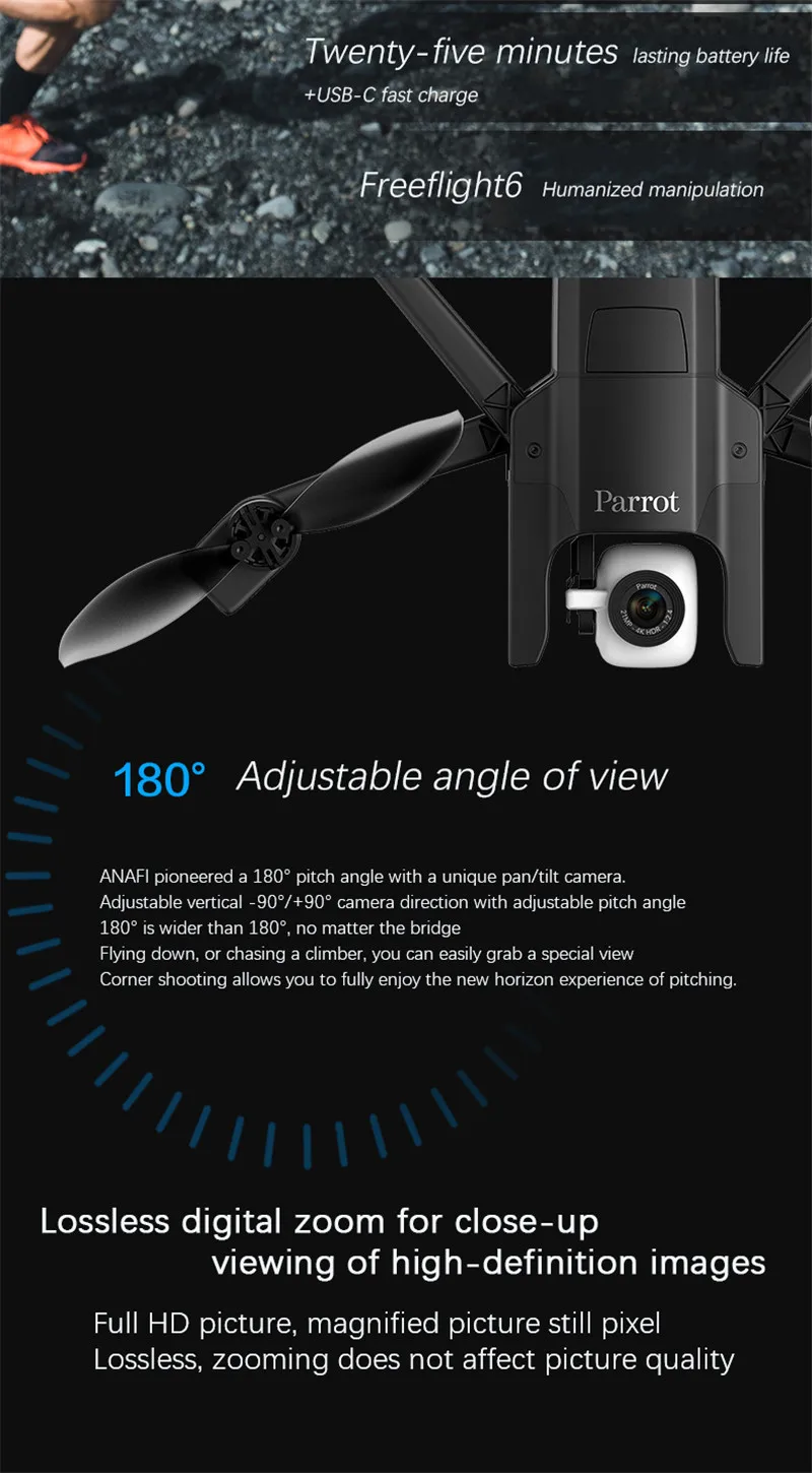 Parrot ANAFI 4K HDR gps Дрон запись Wi-Fi gps дроны AI Follow me функция